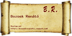 Bozsek Renátó névjegykártya